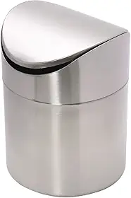 Mimo Style, Lixeira de Pia Utensílio para Cozinha, Inox, 12x12x16cm - Prata