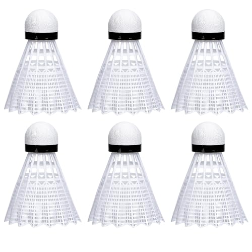 XIZAO Badminton Birdies Nylon Feather Badminton Shuttlecocks High Speed Training Badminton Balls with Great Stability for Indoor Outdoor Practice 6 Pack
