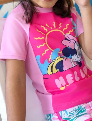 Disney Frozen Elsa Princess Girls Two Piece UPF 50+ Protection Quick-Dry Short Sleeve Swim Sets Rashguard Bathing Suit4