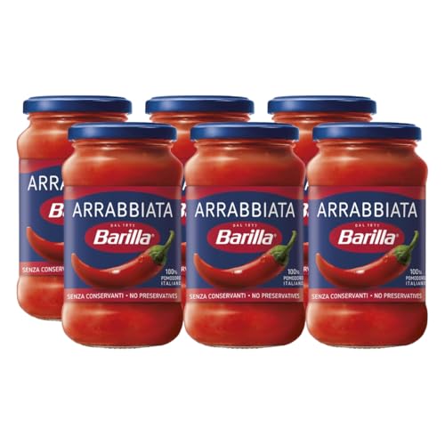Barilla Arrabbiata Pasta Sauce – Spicy Italian Tomato Sauce with Chili – No Added Preservatives – Bulk Pack of 6 x 400g Jars