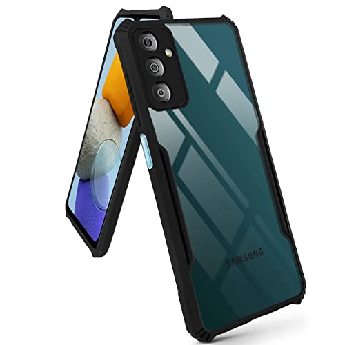 Image of Jkobi Back Cover Case for Samsung Galaxy M23 5G (Crystal Glass Back | Camera Protection | Shockproof Bumpers | Professional Black)