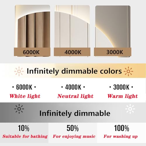 Miroir de courtoisie mural LED haut de gamme avec Smart Touch - 5