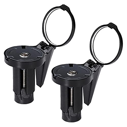NSVJVY 2pcs Set Mini Adjustable Urban Bike Mirror – Folding Rear-View Handlebar Mirror – Convex Lens with 360-degree Rotation(Black)