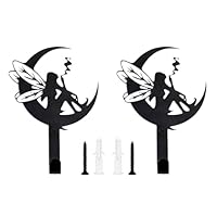 Maijdoany 2Pcs Butterfly Wall Hooks - Vintage Decorative Coat Towel Hook, Black Wall Hooks Vintage Decor for Girls for Storage, Living Room, Hallway, Office