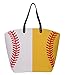 E-FirstFeeling Large Baseball Softball Tote Bag Sports Prints Utility Tote Handbag Travel Bag (Half baseball&softball)