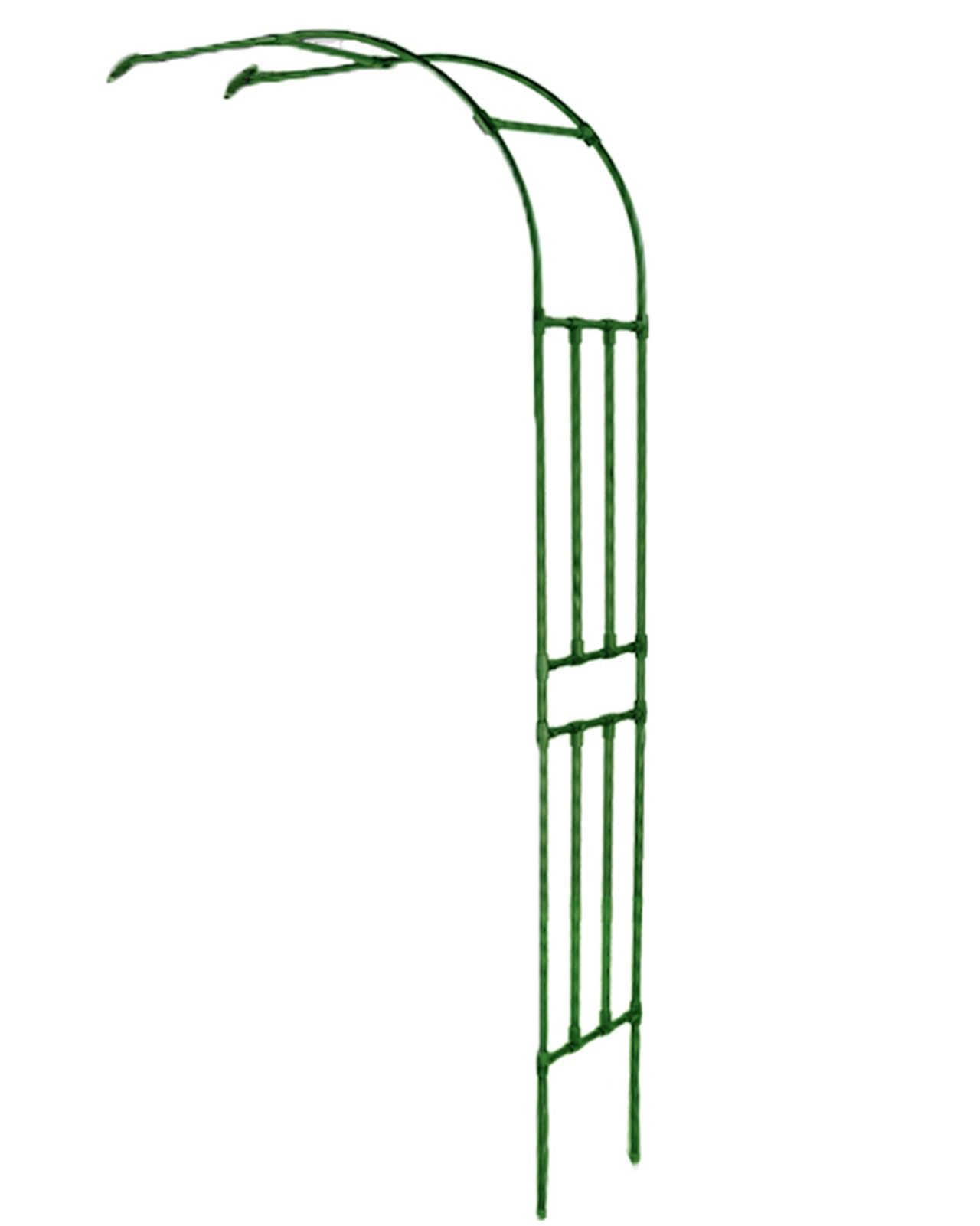 Arco de jardín semicircular de 180x240 cm en color verde, soporte enrejado para plantas