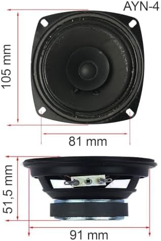 Resim Lastvoice AYN-4 Full Kağıt 40 Watt 8 Ohm 10 cm 4 İnç Hoparlör (Adet) 