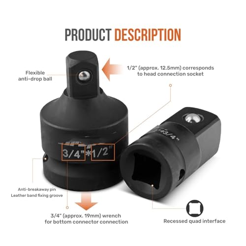 Kit de adaptadores para llaves de impacto 6 piezas miniatura 5