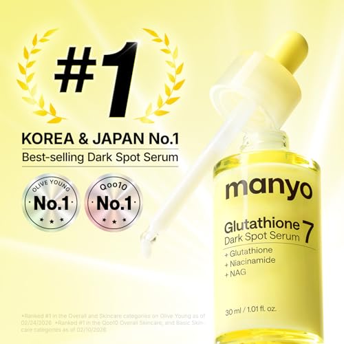 ma:nyo MANYO Glutathione 7 Dark Spot Serum, Niacinamide Serum for Uneven Skin Tone, Dark Spot Remover for Face & Radiance Booster, Korean Skincare, 1.01 fl.oz (30ml)