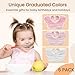 MUKIN Baby Drooling Towel, Snap Bibs, Muslin Bibs, 6 Pack, Adjustable, Soft Cotton (Gradient Pink)
