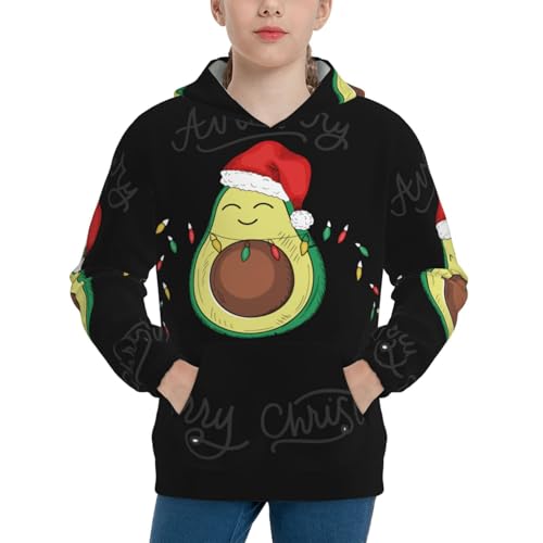 Avocado Merry Christmas Kid Hoodies Boys Sweatshirts Girls Pullover with Pocket
