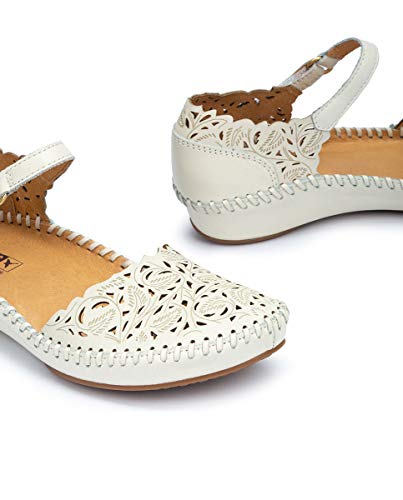 Image of PIKOLINOS P. Vallarta Women's Semi-Open Shoes | Leather | Hook-and-Loop Closure | Mid Heel | Size UK 2-8