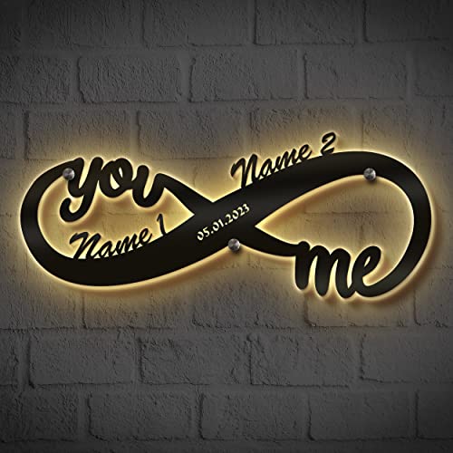 Namofactur® | Unendlich You&Me Wanddeko mit LED Beleuchtung |...