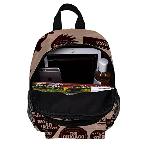 Sac à dos pour filles avec motif géométrique moderne multicolore 30,5cm