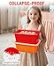 GAMENOTE Colored Plastic Storage Bins with Lids, Stackable Containers,Toy Storage Organizer - 5 Qt 6 Pack-Small Tubs,Tote Box for Classroom, Kids, Sorting (12×7.2×5.1 in)