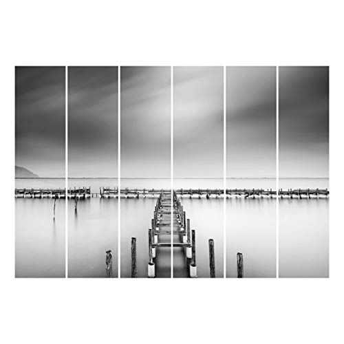 Bilderwelten Panel japonés Cortinas Riel The Old Pier Set Montaje para Techo, 250 x 360cm