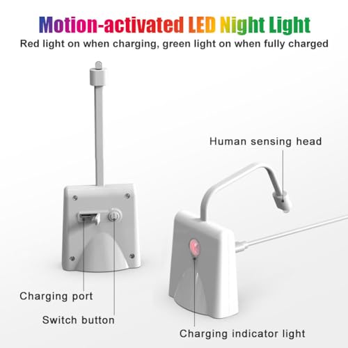 HOTUT Toilette Licht WC-Nachtlicht, 2 Stück Toilettenschüssel Nachtlicht, 16 Farben Motion Sensor wc nachtlicht mit Projektorlampe zumToilettenbeleuchtung,Lustige Badezimmerzubehör