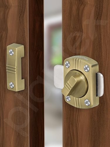Image of Plantex Bathroom Door Latch /Heavy Duty Zinc Latch for Bathroom /Latch Lock for Main Door /Door Stopper /Baby Latch for Door -Pack of 1 (Brass Antique)