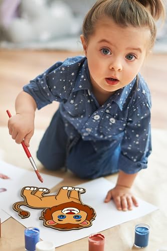 Image of Nyaara Combo of Wooden Elephant, Tiger, Giraffe and Lion Paint Kit, DIY Arts and Crafts for Kids | Color Painting Kit | Wooden Craft | Birthday Return Gift