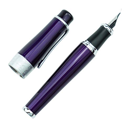 Asvine Luxury Purple Fountain Pen, Asian Calligraphy Bent Nib Fude Pen Fine To Broad Point By Duke Charlie Chaplin #TOP3