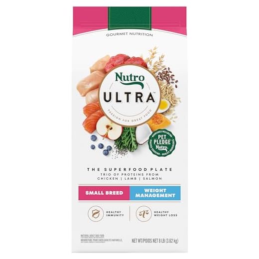 Nutro Ultra Adult Weight Management Small Breed Dry Dog Food, Chicken, Lamb and Salmon, 8 lb. Bag