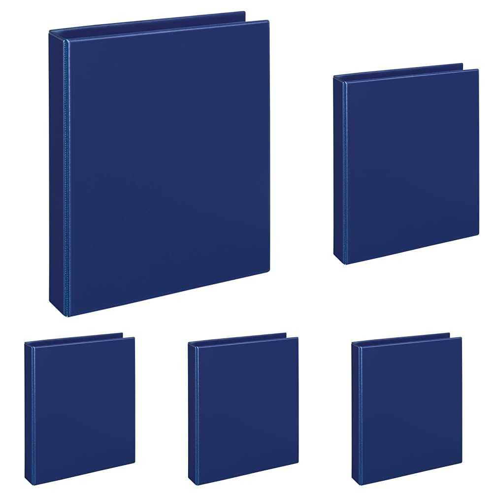 Veloflex 4143050 Ringbuch Comfort A4, Ordner, Ringordner, Hefter, 4-Ring-Mechanik, 25mm, PVC, blau (Packung mit 5)
