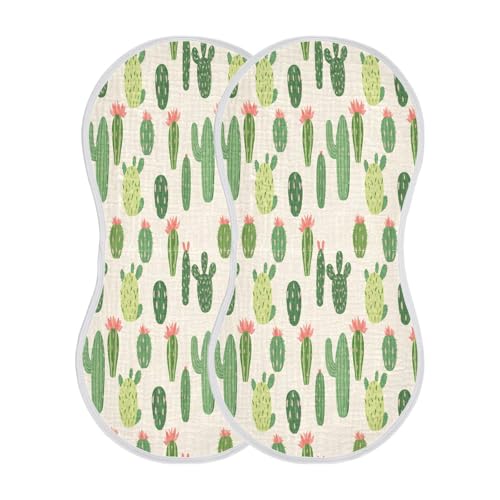 Cacti Pattern Burp Cloths Cotton Baby Washcloths,Large 22x11in Burping Cloth Absorbent and Soft for Newborn Baby Boys and Girls,1 Pack2
