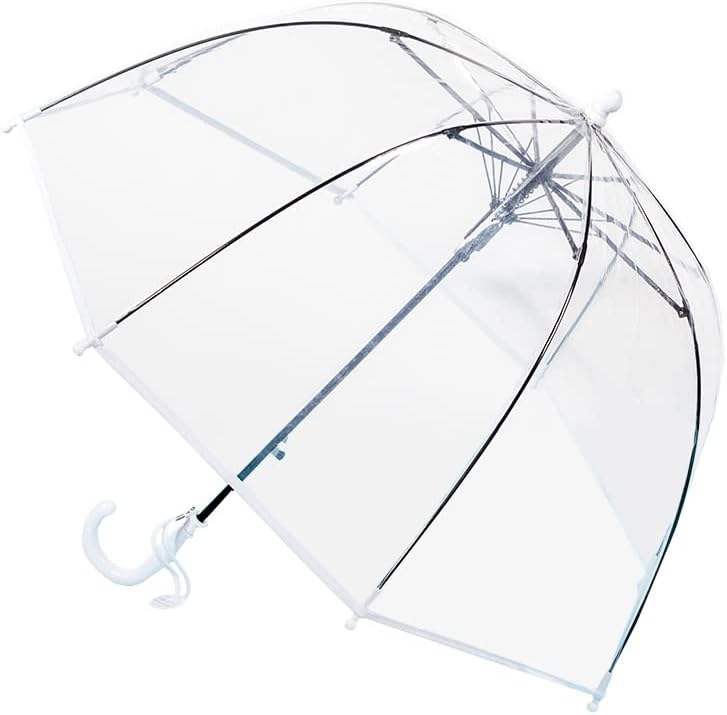 Chesoon Clear Dome Bubble Umbrella Auto Open with Easy Grip Curved Handle Transparent Surface for Boys Girls Aged 3-8
