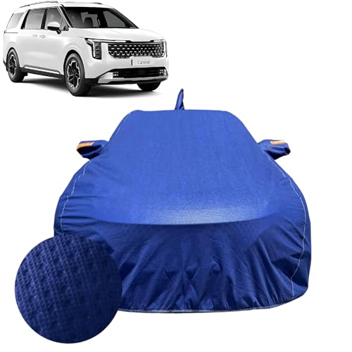 Image of Car Cover Compatible for Kia Carnival (2024-2026) | 100% Waterproof Cover with Reflective Mirror Pockets | Dustproof, Scratchproof, Heatproof Carnival Car Cover |Soft Cotton Lining| Blue