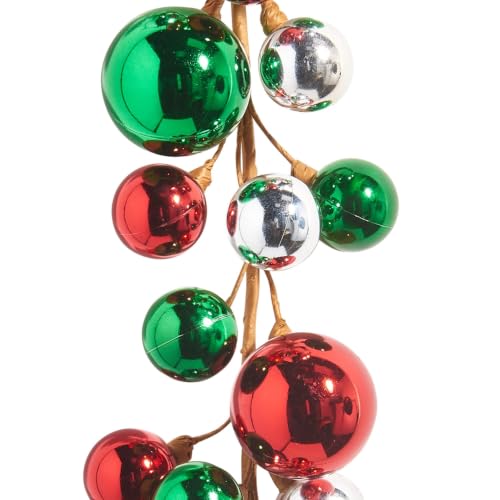 RAZ Imports - 4' Red Plastic Christmas Ball Garland by RAZ Imports - Used condition - Image 6