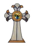Dale Tiffany Lamps STA16122 Cross Tiffany Accent Table Lamp, Amber