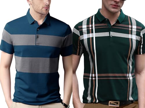 Image of Noble Monk Men's Polycotton Regular Fit Polo T-Shirt Half Sleeves |Polo Collar | Casual T-Shirt