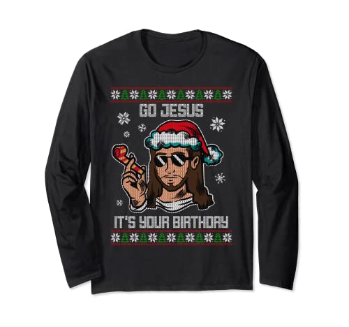 Go Jesus Birthday Ugly Christmas Sweater Weihnachtspullover...