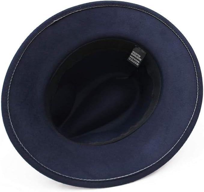Image of Paper Wool Wide Brim Trilby Felt Jazz Fedora Hats for Women & Men