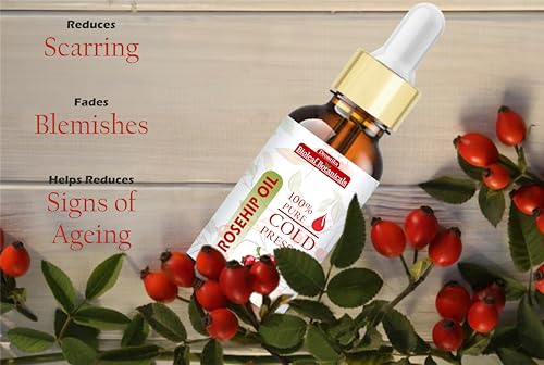 Image of Drontika Bioleaf Botanicals Organic Rosehip Oil for Skin, Face & Hair 15 ml | Cold Pressed & Therapeutic Grade Carrier Oil for Face Massage, Makeup Prep, Scars, Cuticles, Stretch Marks, Fine Lines & Wrinkles.