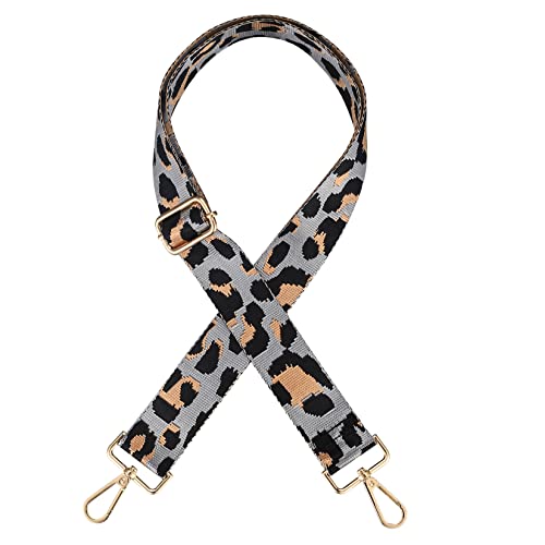 Bandoulière de Rechange Large, Ceinture de Sac Léopard, 3.8cm Large Sangle de Sacs à Main Bandoulière Chaînes Réglable Amovible pour Femmes Sacs à Main Cover