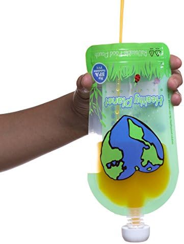 Reusable Baby Food Pouch Clear Plastic Storage Washable Freezable Refillable Resealable Double Leak Proof Zipper Great for Baby Kids and DIY Homemade Organic Puree 4 41brcJ2ofDL. AC