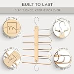Pants Hangers Space Saving - European Beechwood Scarf and Jean Hangers - Closet Organizer and Space Saver Pant Rack, Leggings Hanger, and Scarf Holder with 360° Swivel Hook (1 Pack) - Image 2