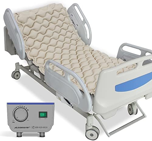 MAIDeSITe Alternating Air Pressure Mattress Pad with Electric Pump System, Soft and Quiet, Medical Grade, Air Mattress for Hospital Bed, Pressure Mattress for Bed Sores-S11A
