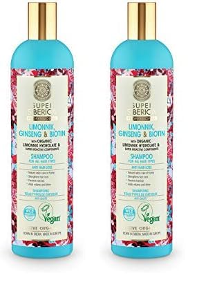 Natura Siberica Super Limonnik Ginseng & Biotin Champú Natural 13.53 fl oz (Paquete de 2)