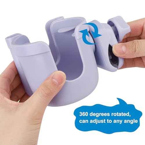 Image of Accmor Stroller Cup Holder with Phone Holder, Bike Cup Holder, Universal Cup Holder for Uppababy Nuna Doona Strollers, 2-in-1 Cup Holder for Walker, Wheelchair, Scooter