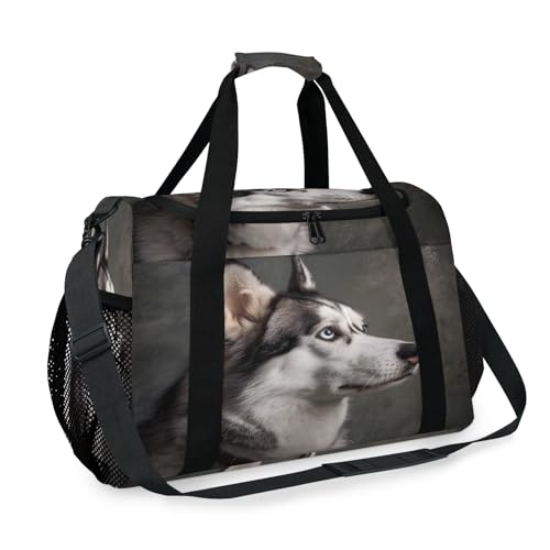 Cool Husky Dog Travel Duffle Bag, Waterproof Weekender Overnight Bag Carry On Tote Bags for Women Men, Hospital Bag for Labor and Delivery2