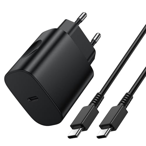 Cargador Carga Rapida Samsung, 25W USB C Cargador Rapido con 2M USBC Cable Compatible con Samsung...
