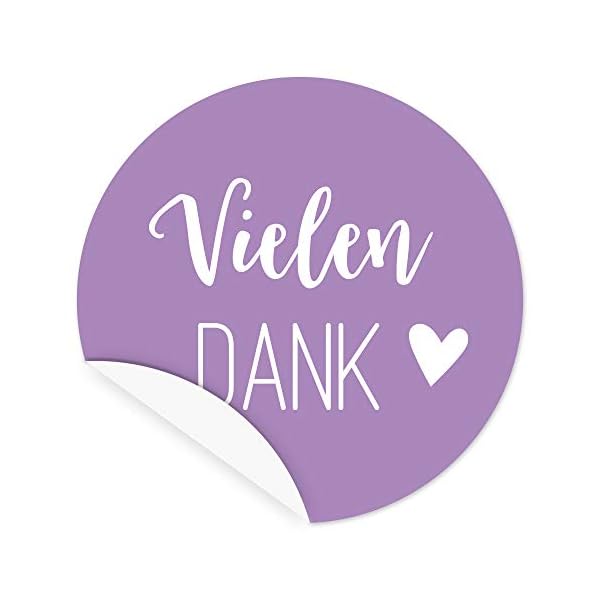 KuschelICH Vielen Dank Aufkleber - Premium Sticker mit Herz in verschiedenen Farben - 5 cm Durchmesser – Bild 4