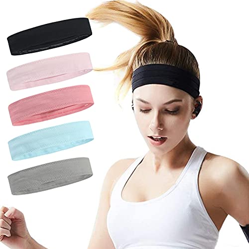 Image of Workout Headbands Non Slip Headband Sport Headbands Sweatbands Elastic Sport Hair Bands for Sports Travel Indoor Fitness Gym