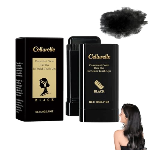 Hair Dye Comb White Hair Cover Stick 2-in-1 Convenient Instant Dyeing Waterproof and Sweat-Proof Hair Dye Stick Portable Color Touch-Up Hair Sticks with Comb (Black)