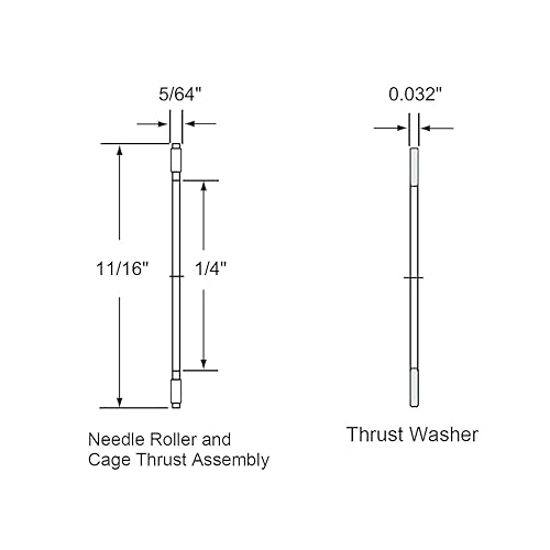 Miniatura 3 de uxcell NTA411 Rodamientos de rodillos de aguja de empuje con arandelas 14 "agujero 1116" OD 564" ancho 2pcs