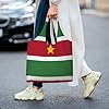 BOAIHH Flag of Suriname Women Canvas Tote Bags Light stylish Large Shopping Bag for Daily Outings Use #2