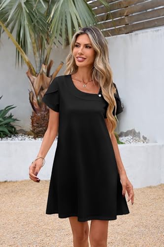 Image of Valiamcep Women's 2026 Summer Sleeveless Mini Dress Casual Square Neck Slim Fit Cocktail Party Short Dresses