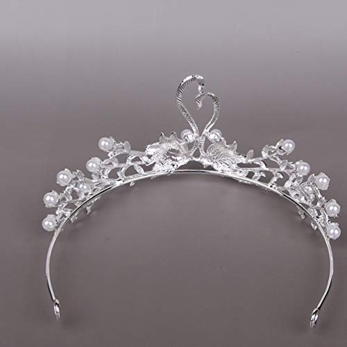 Tiara de cristal fina con pedrería y perlas de alta elegancia nupcial 7